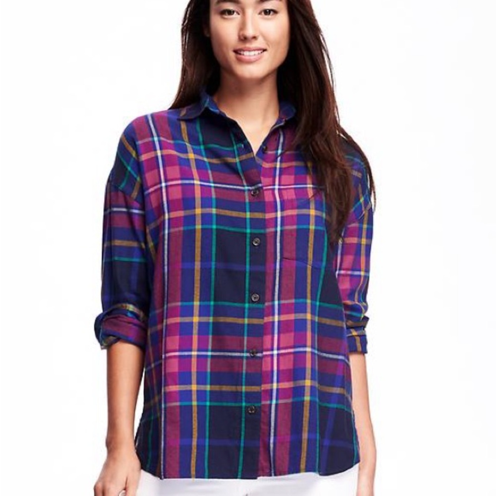 Old Navy Boyfriend Style Flannel Bundle - Picture 5 of 12